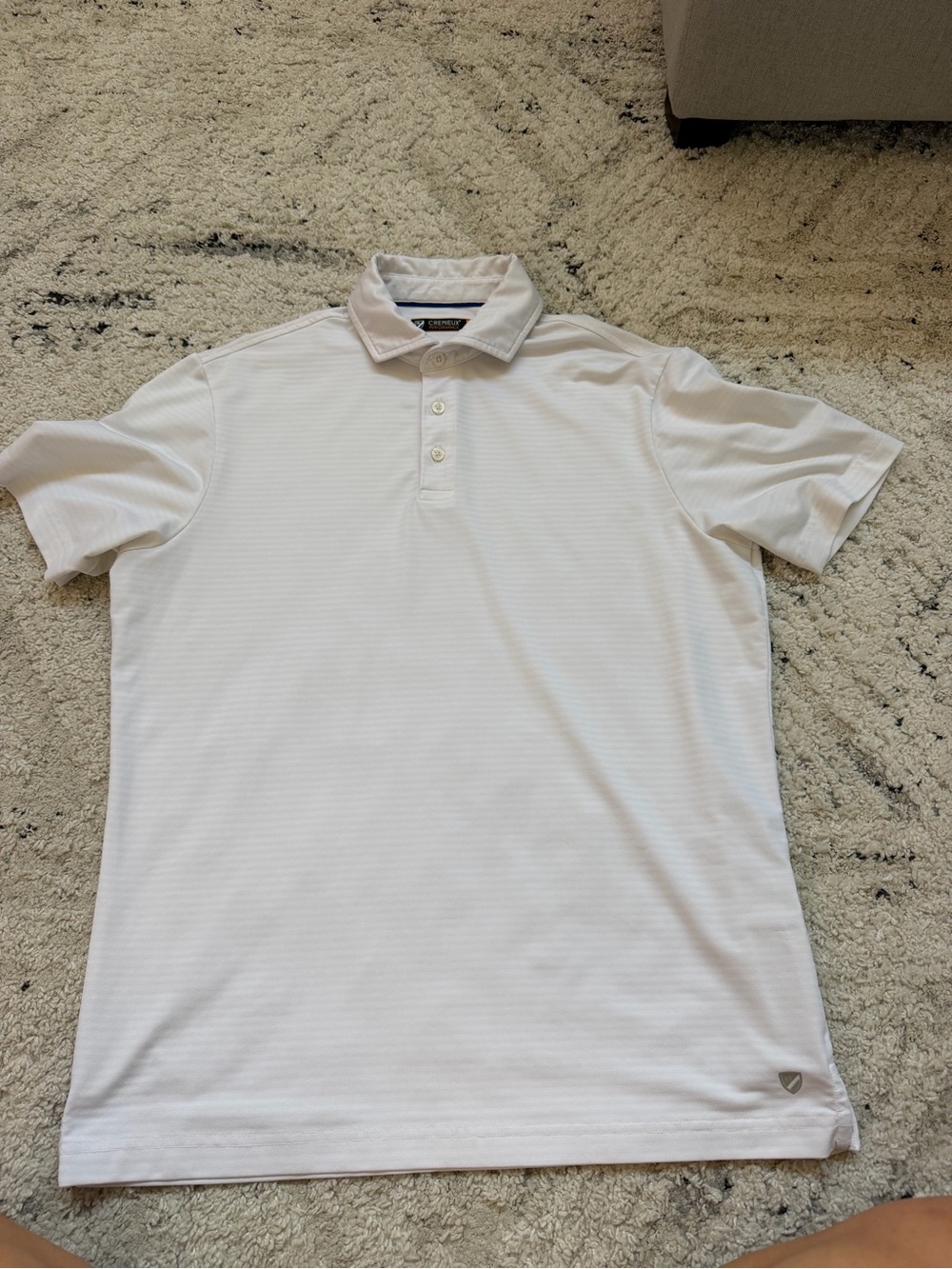 Daniel Cremieux White Men's Polo with Subtle Texture